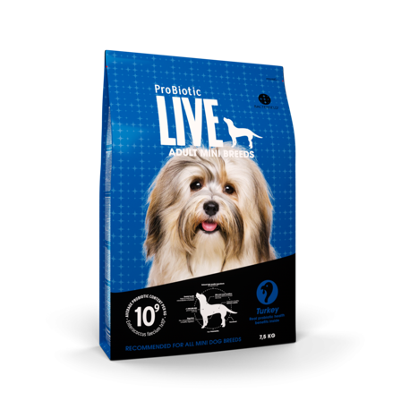 Probiotic LIVE Mini Breeds Adult Kalkun 7,5 kg