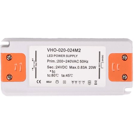 LED-strömförsörjningstransformator - 20W, 12V DC, 1,67A - Konstant spänning för LED-remsor och G4, MR11, MR16 LED-lampor