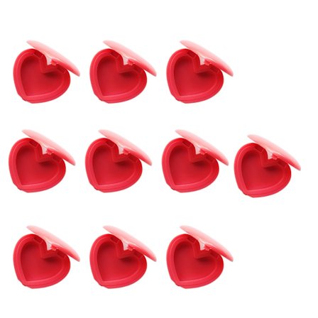 10 stk. speilutstyrte hjerteformede kosmetikkvesker sett Mini reiseleppestiftholdere