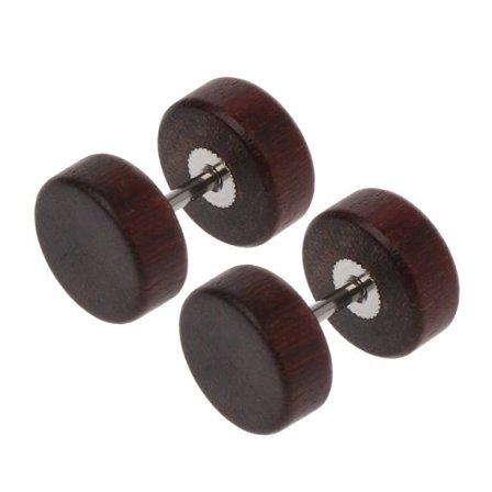 Niche 10 mm punk stil træ håndvægt øreringe Rock rustfrit stål stang ørestikker gaver til bryllupsdag