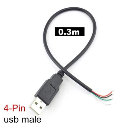 Hane till hona 2-stifts 4-stift Line Micro USB 2.0 Type-C laddare Kabelkontakt Power Q1 4pin usb male