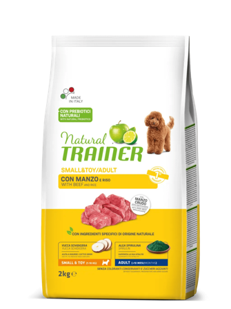 Natural Trainer Crocchette Manzo/Riso Per Cani Adulti Taglia