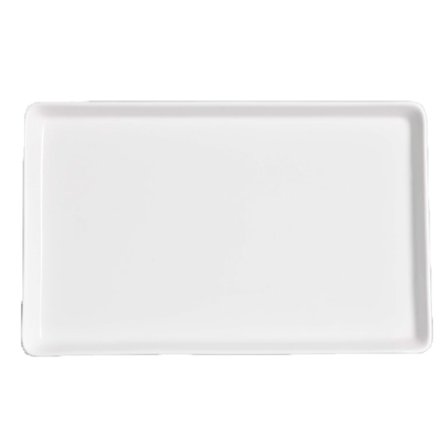 Suorakulmainen posliinilautanen - korotetut reunat - 4 pakettia