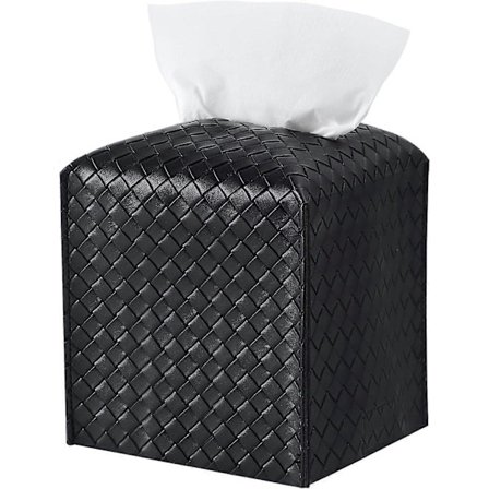 Servietboksbetræk PU Læder Servietholder Firkantet Ansigtsservietui Ansigtspapir Organizer Dispenser til Badeværelse Vanity Bordplade (Fww)