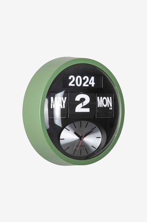 Karlsson - Veggklokke Round Flip - Grønn - Veggklokker & bordklokker - Fra Homeroom