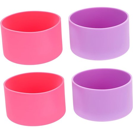 4 tåliga silikonbottenskydd för flaskor med halkskyddande och värmeisolerande egenskaper, lämpliga för sportglasflaskor