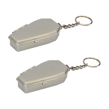 2 stk. Askebæger Nøgleringe Kreativ Praktisk Holdbar Sølv Nøglering Metal Askebæger Nøgleholder Til Mandlig Gave Mænd