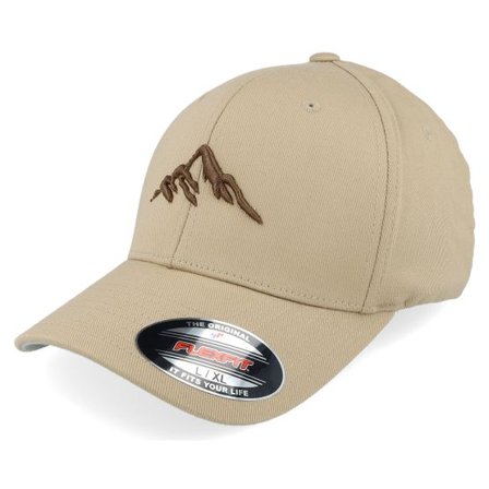 Wild Spirit - Beige flexfit Keps - Mountain 3d Brown/Khaki Flexfit @ Hatstore
