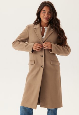 GANT - Classic Tailored Wool Blend Co - Warm Khaki - Kläder - - Bubbleroom