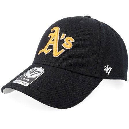 47 Brand - MLB Svart adjustable Caps - Oakland Athletics Mvp Black Adjustable @ Hatstore