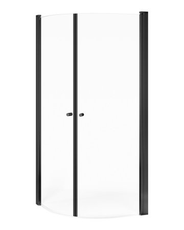 Gustavsberg Round GB51RNDR1010BL Brusehjørne klar glas/sort 100 x 100 cm, Badeværelse