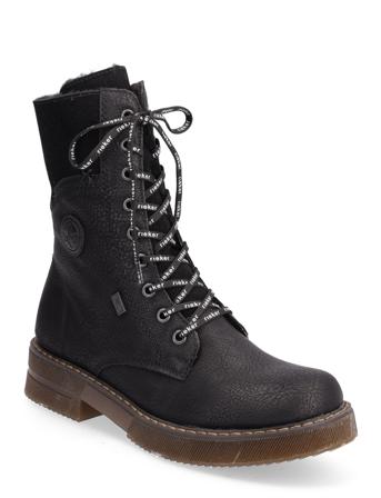 72048-00 Shoes Boots Ankle Boots Laced Boots Svart Rieker