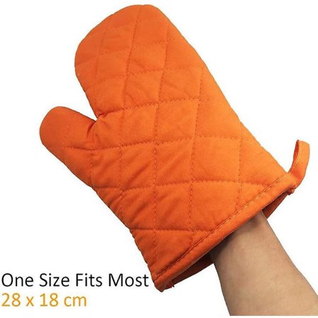 Par af varmebestandige ovnluffer, orange, one size