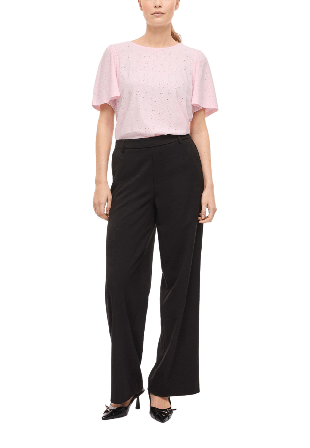 Vila VIBELLI O-NECK S/S TOP Blusar Dam Rosa S