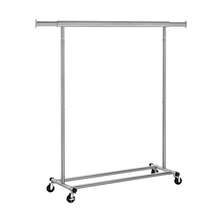 Pyörillä oleva vaateteline - hopea
