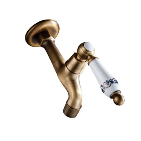 Messing Enkelt Kaldt Vann Mopp Kran Veggmontert Vask Servant Kran Varig