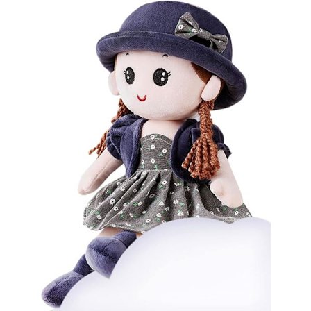 Trasdocka tjej Söt plyschleksak Mjuk baby prinsessmössa och avtagbara kläder flickpresent för ålder 0+, present till födelsedag, dop, alla hjärtans 