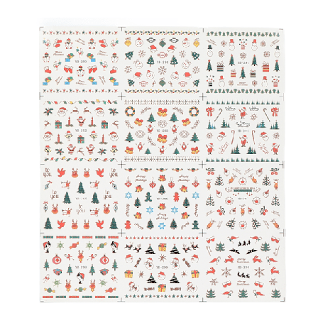 Nail Art Juldekal Säkert snygg avtagbara Nail Art Dekaler till jul