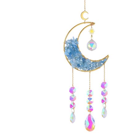 Crystal Moon Wind Chime SININEN