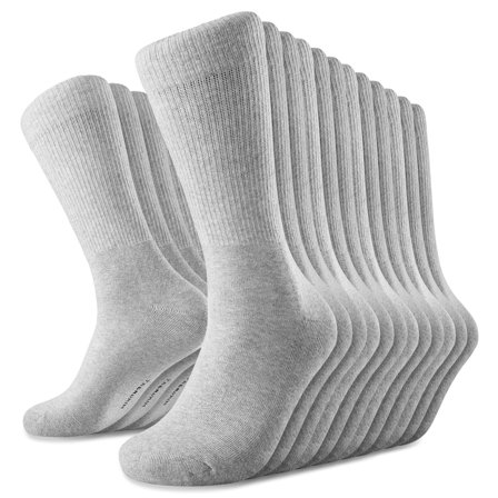 DryFeel | Lot de 12 paires de chaussettes de tennis gris clair en coton pour hommes