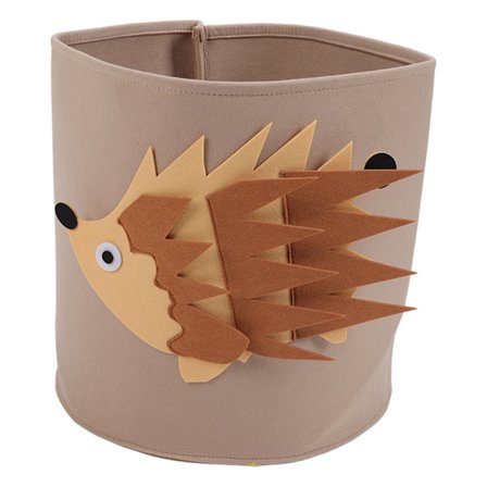 Kleskurv i bomull, fortykket tegneseriefigur, pinnsvin, barneleker, husholdningskurv, 30x27 cm