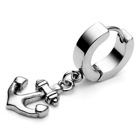 Let Anker Ørering til mænd - Hoop øreringe m. vedhæng