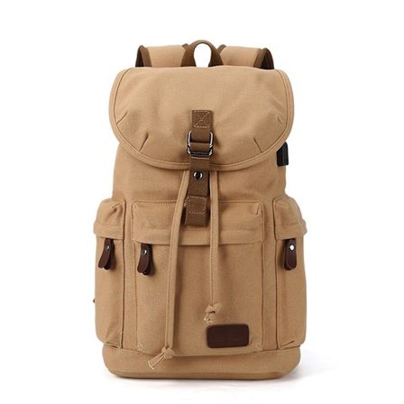 Mænd Kvinder Lærred Rygsæk Stor Kapacitet Slidstærk Taske Til Skole Rejser