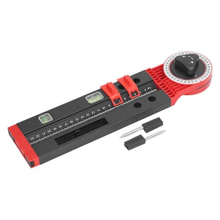 Miter Saha Protraktori Metallikulmamittaus Etsijä Mittari Leikkausohjain Työkalu Kuplavasaralla Musta Punainen