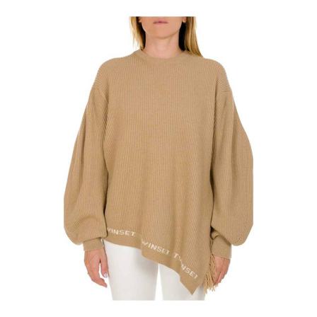 Twinset, Maglia Logo 212Tt 3301 Brązowy, Kobieta, Rozmiar: M