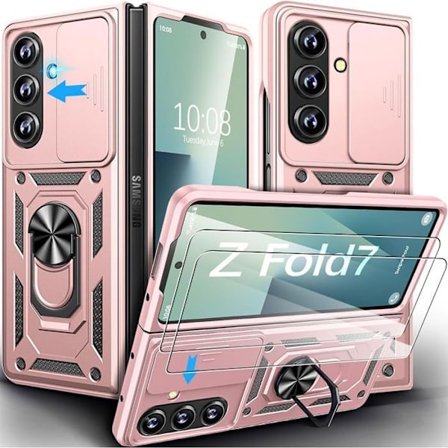 Skyddshölje - BOOLING - för Samsung Galaxy Z Fold 7 - Stötsäker - Med ring - Kameraskydd