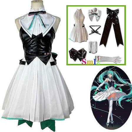 Ny trend Miku Cosplay Anime Kostyme Symfonikjole Nybegynner Fremtid Miku Cosplay Parykk Halloween Kostyme Tilbehør Rekvisitter Gave set M