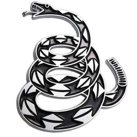 Don't Tread on Me Decal Metal Car Tarra 3D Snake Decal