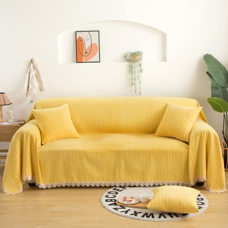 Ensfarget chenille sofa håndkle blonder sofa trekk sofa trekk T