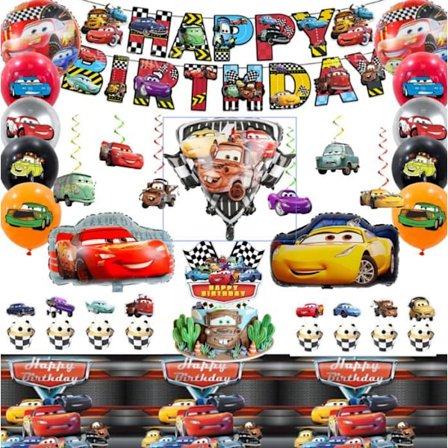 Födelsedagsdekoration - INBOXXARTY - Lightning McQueen - Flerfärgad - För Barn - Fest