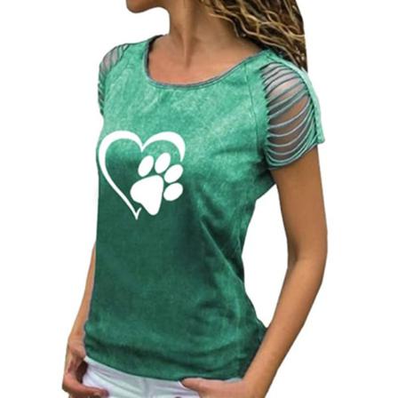 Kortärmad T-shirt Dam Med Rund Hals