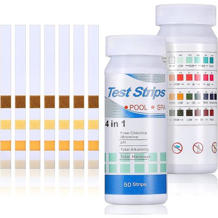 100 st testremsor för pH i bubbelpool, 4-i-1-testremsor för simbassäng och spa för exakt vattenkvalitetstestning av pH, 2-pack