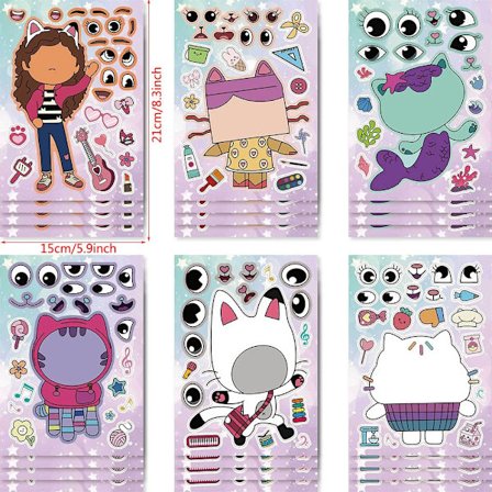 Gabby Cat -nuket Sarjakuvatarrat Syntymäpäiväjuhlien koristelu Tee-se-itse-tarra Matkatavarat Kitara Vedenpitävä Graffiti Vauvasuihku Lasten Lelut