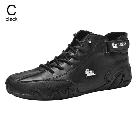Italienska Mockastövlar Handgjorda Med Stängning High Top Herr Casual Sh