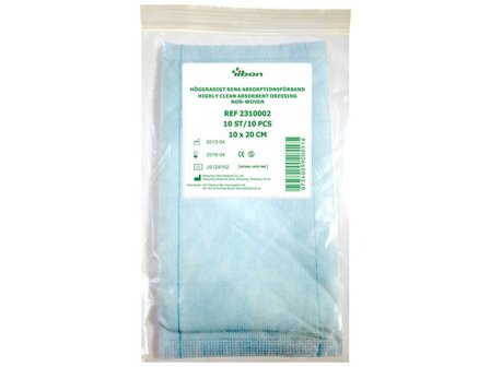 YIBON Absorptionsförband 10x20cm 10/fp - Lyreco - Sjukvård och omsorg - Förband och fixering - Absorberande förband