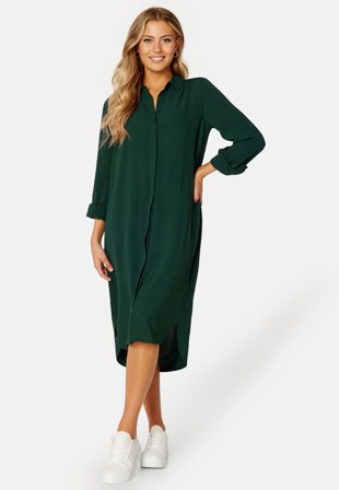 BUBBLEROOM Matilde Shirt Dress Dark green Klær