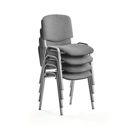 4 Pack Conference Chair Set | Fabric/Light Grey | Conference Chairs | Meeting Room Chairs | Stackable Chairs - AJ Products