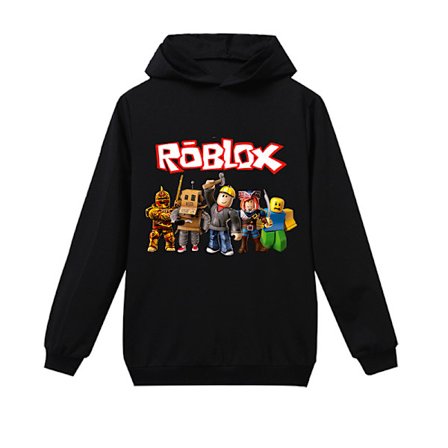 Roblox Barn Hettegenser Yttertøy Pullover Sweatshirt Svart svart