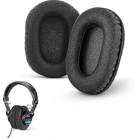 Erstatningsøreputer for Sony MDR 7506, V6 & CD900st med Memory Foam ørepute og egnet for andre on-ear hodetelefoner (svart)