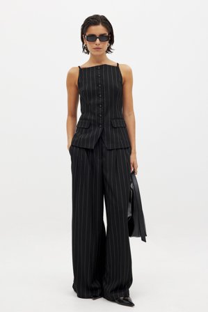 NA-KD gestreifte Hose mit hoher Taille - Gestreifte Hosen - Stripe - EU 34