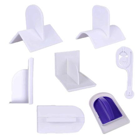 7 stk. kageskraber fondant glatteværktøj kagedekoration glat