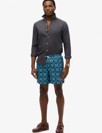 Superdry Tile Print 16 Swim Short - Navy - S