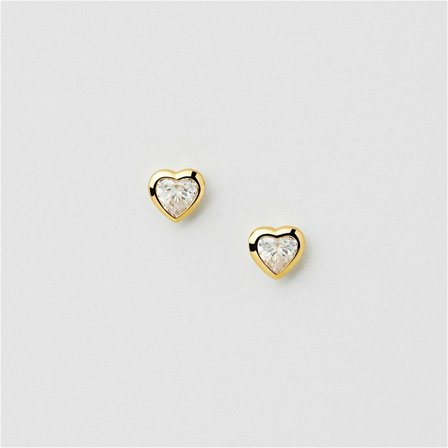 Bezel Heart Studs