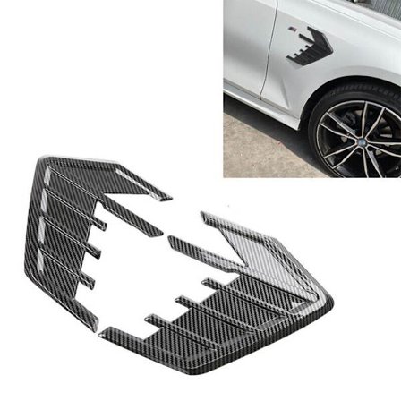 2 st Universal Kolfiber Bil Exteriör Sida Fender Vent Air