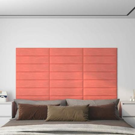 Vidaxl Väggpaneler 12 St Rosa 60x15 Cm Sammet 1,08 M² Rosa
