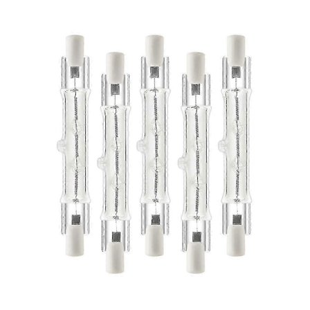 5-pak R7s 118mm 300w 230v, R7s Halogen Lineær Lampe, Dæmpbar Halogenpære Til Bygning
